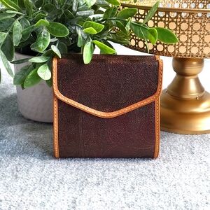 Vintage Etro Double Sided Leather Wallet Like New Unisex 1994